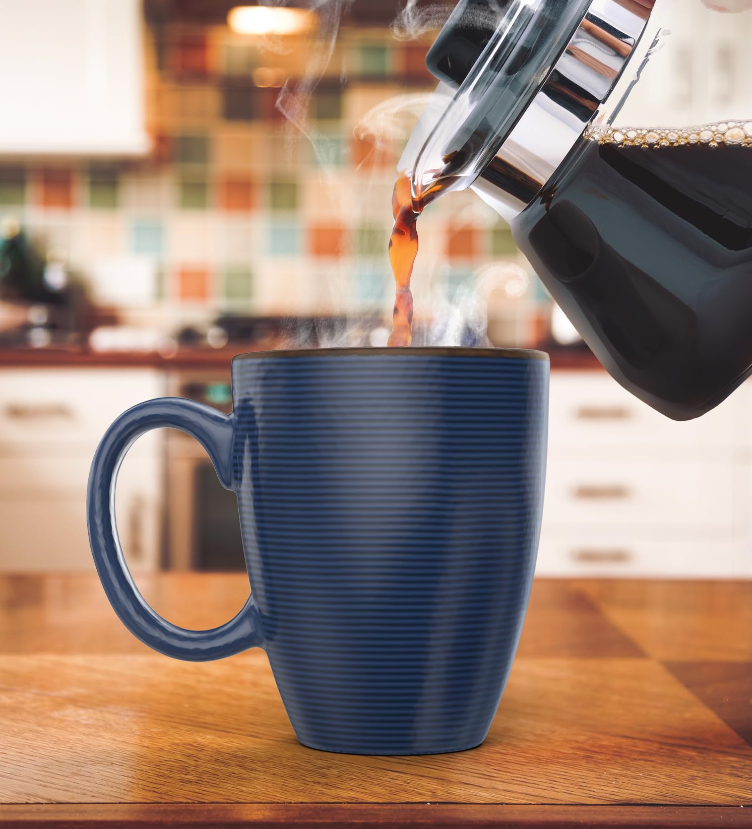 Francois et Mimi designer mugs are dishwasher safe for easy cleanup.