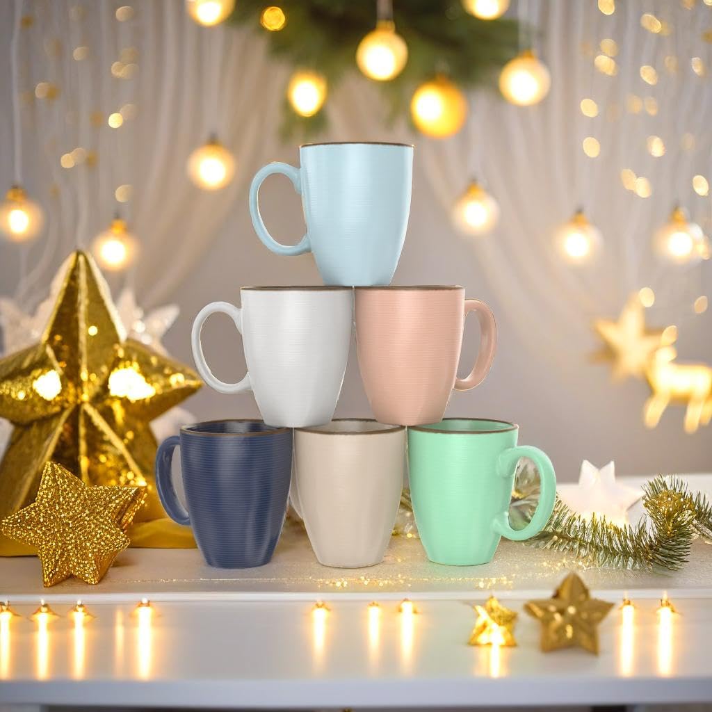Francois et Mimi mugs add color and texture to any desk.