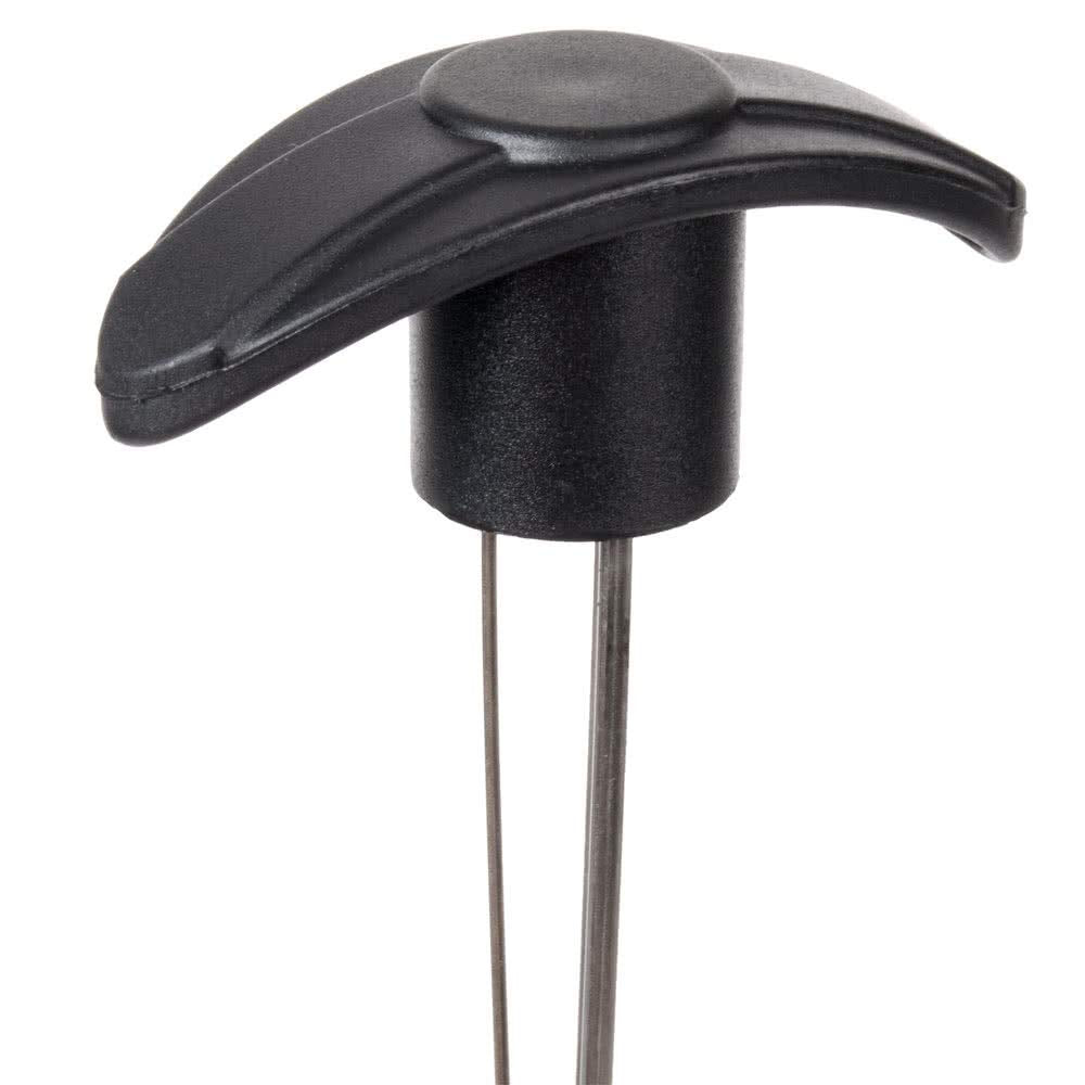 Franmara 3-pronged cork extractor ready to grip a cork inside a bottle.