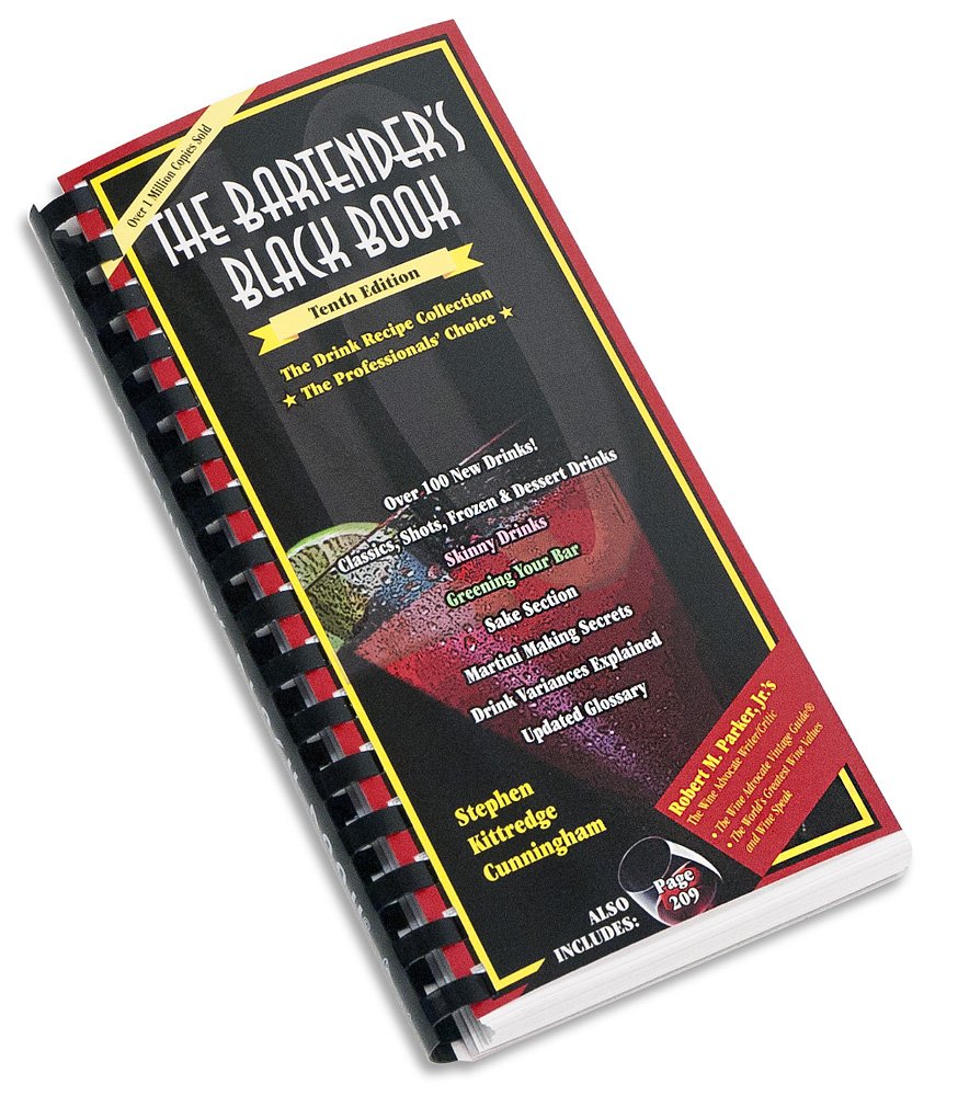 Franmara The Bartender's Black Book cover for quick reference in home bars.