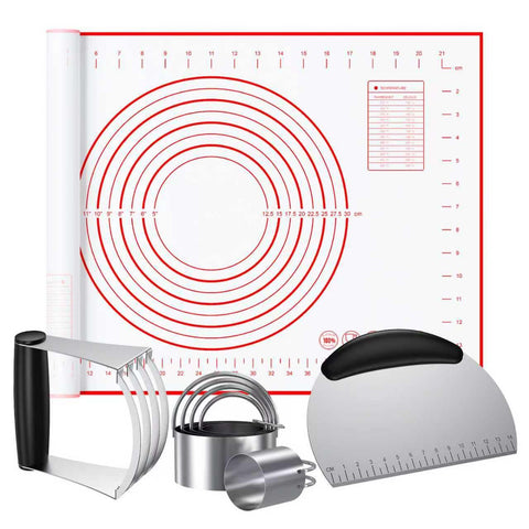 Frapkom biscuit cutter set with dough-mat for precise dough cutting