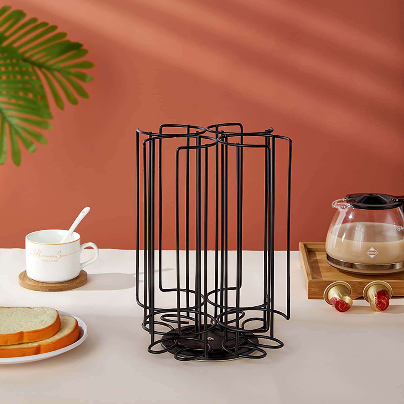 Frcctre metal capsule stand with anti-scratch pads protecting counters