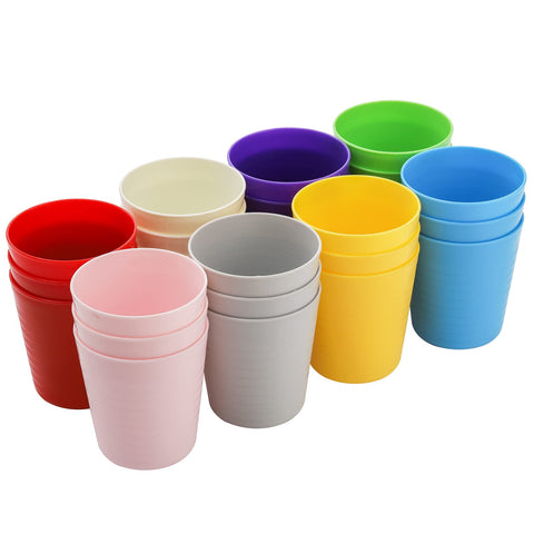 Frcctre rainbow-colored cups, lightweight and break resistant for outings.