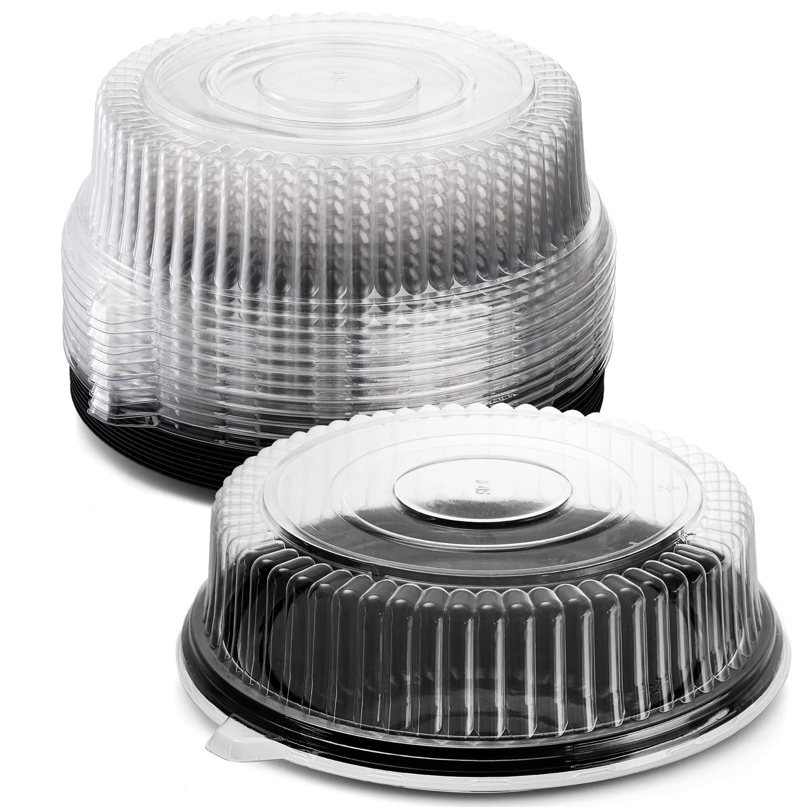 Frcctre stackable round trays optimize space during event setup.