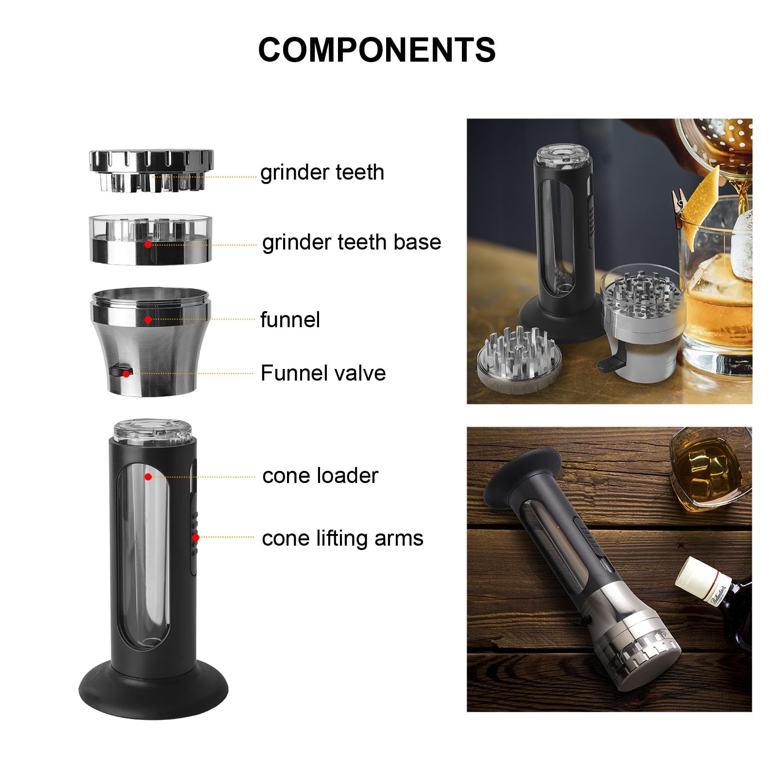 Free Boy cone filling control pin switch enables precise loading.