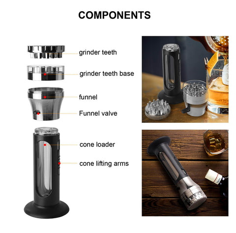 Free Boy cone filling control pin switch enables precise loading.
