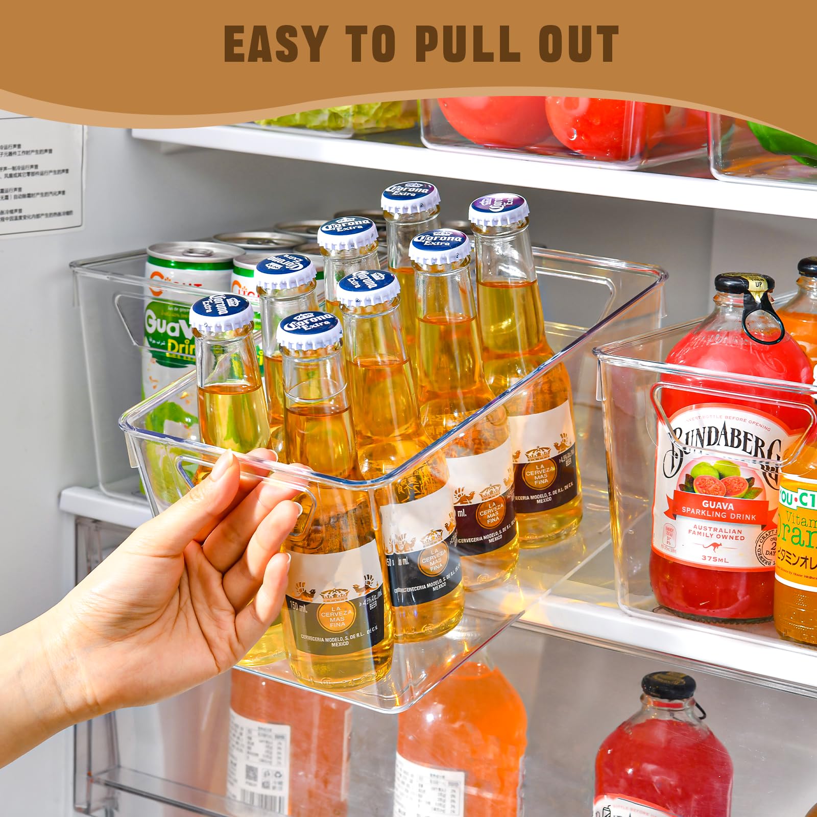 Freebat cabinet organization bin with open handles for simple lifting.