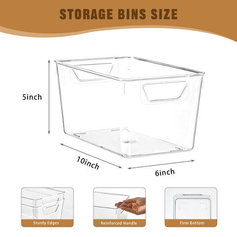 Freebat clear acrylic storage bins for cabinet keep contents visible and organized.
