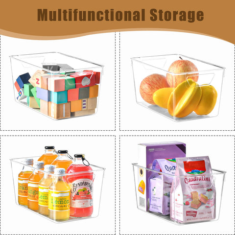 Freebat fridge storage bin transparent design keeps snacks within reach.