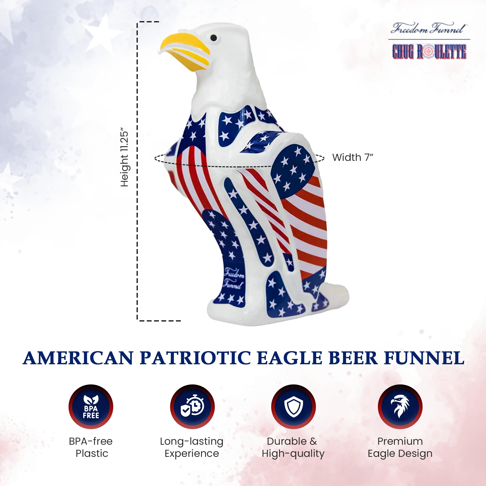 Freedom Funnel smooth vortex pour design for minimal foam and quick servings.