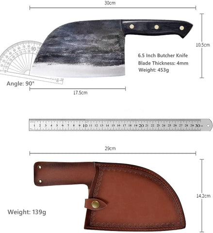 Freelander leather sheath included for safe knife storage.