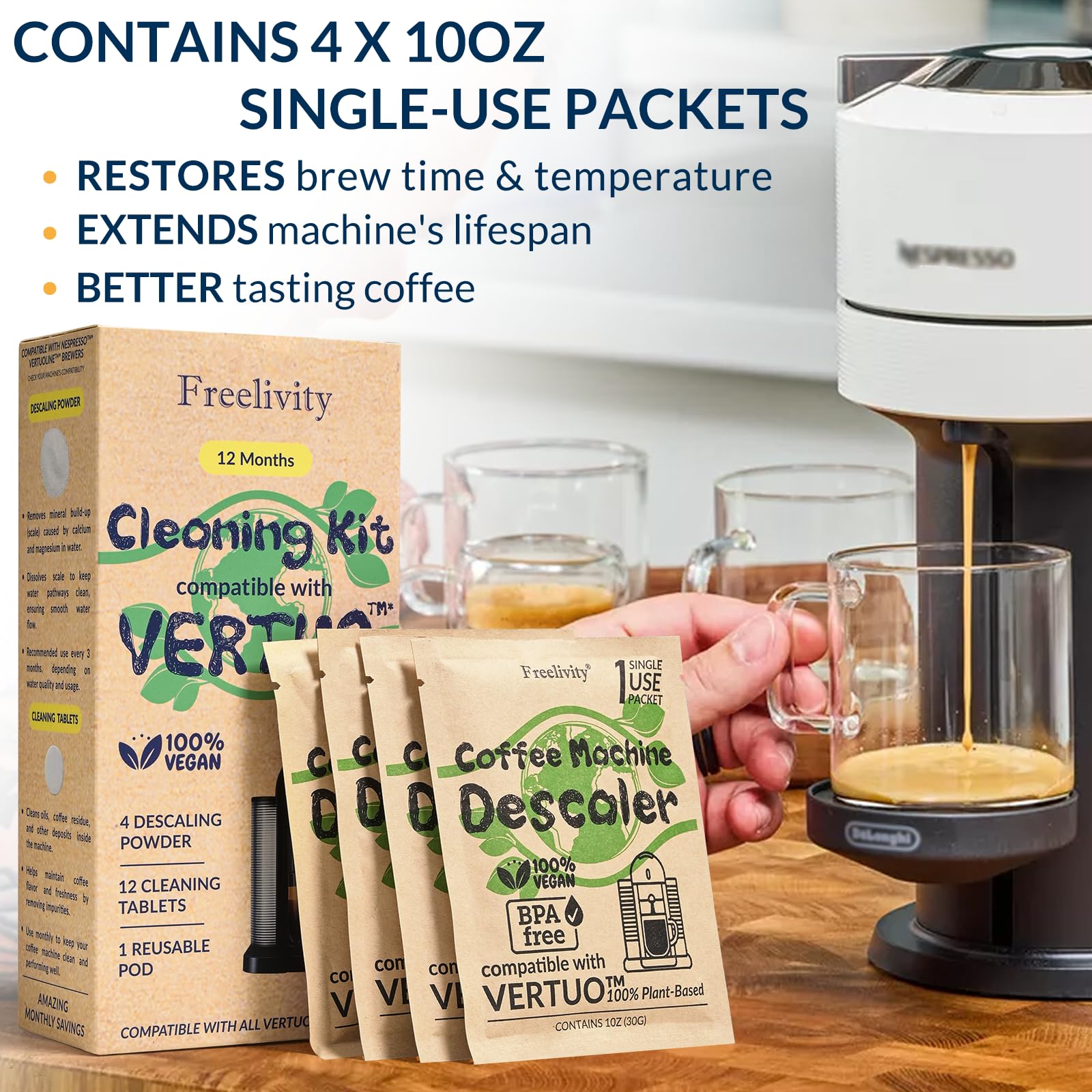 Freelivity Vertuo eco-friendly packaging highlights sustainability