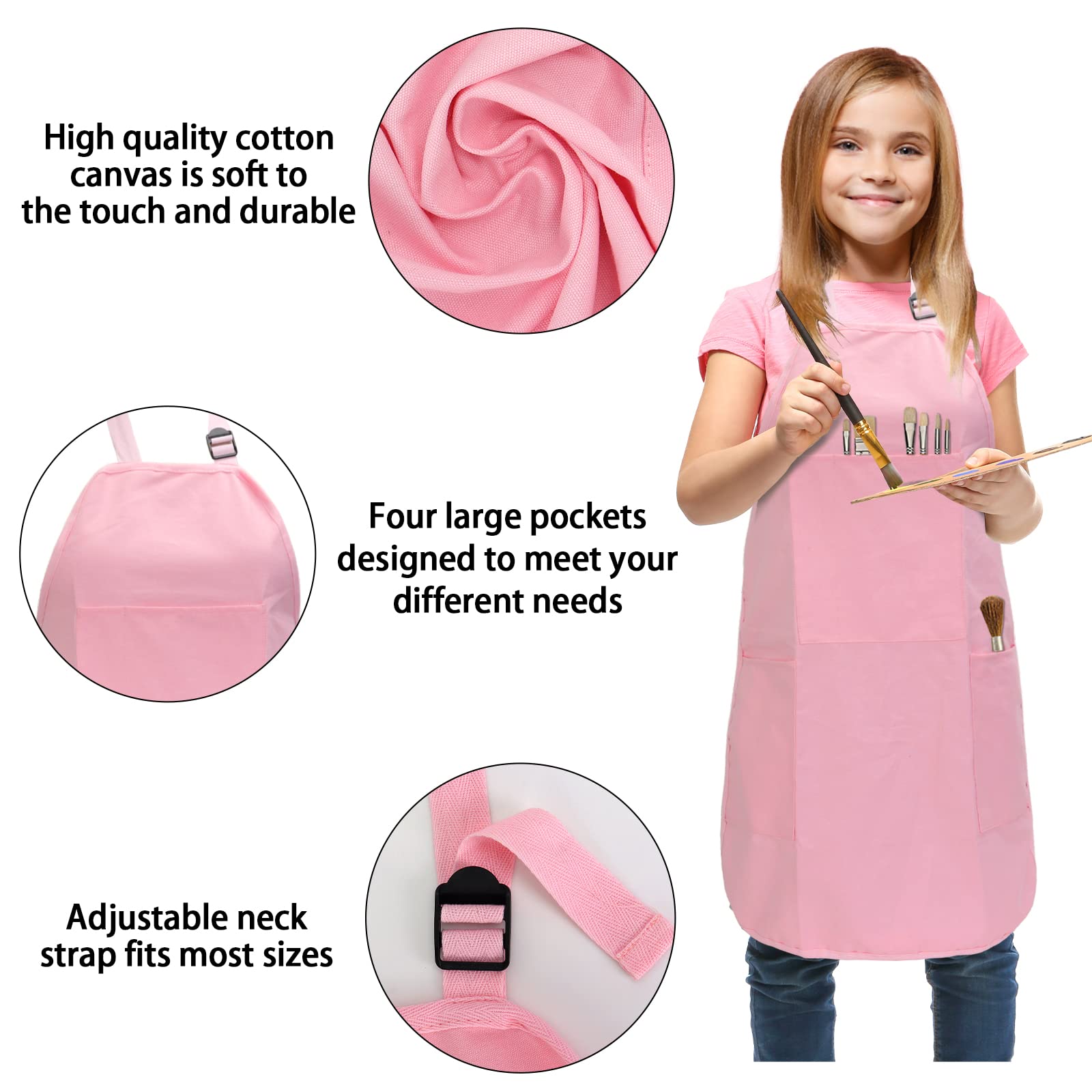 FreeNFond Kids Apron adjustable neck for growing children.