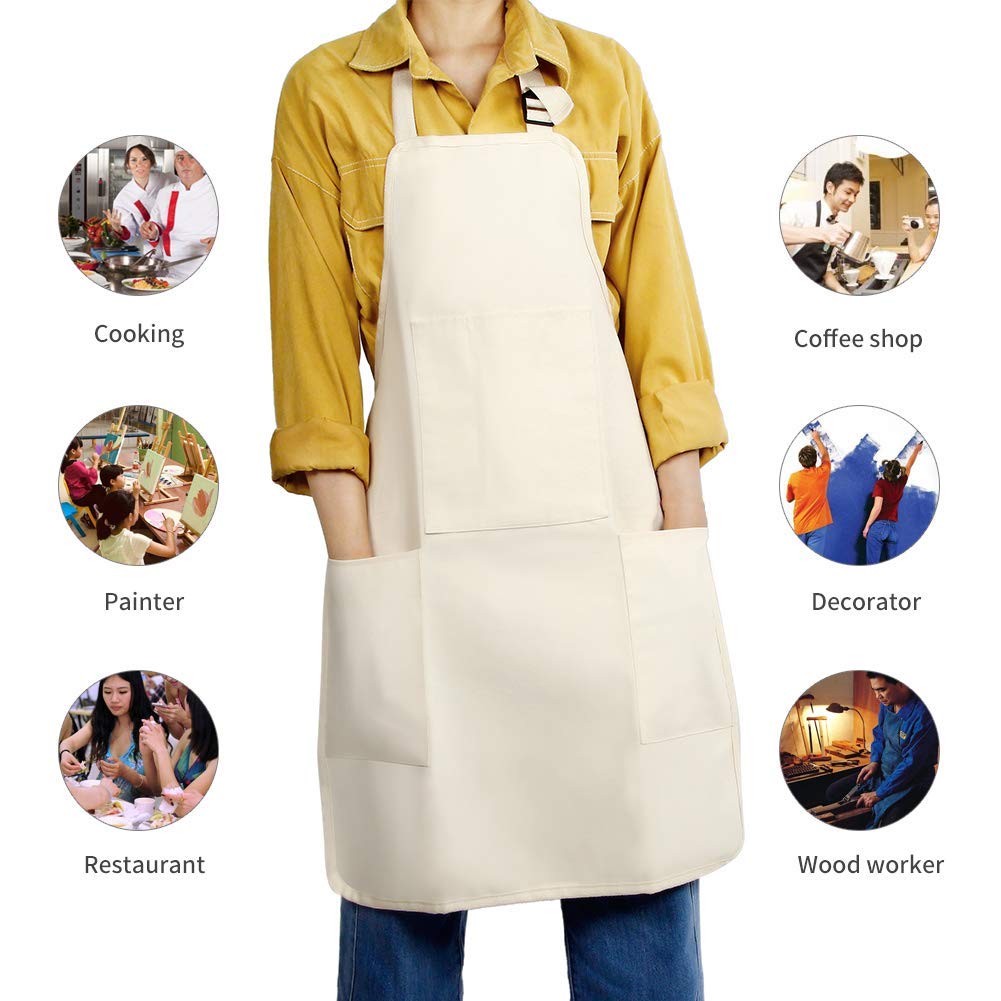 FreeNFond Kids Apron multi-pocket configuration ideal for cooking and crafts.