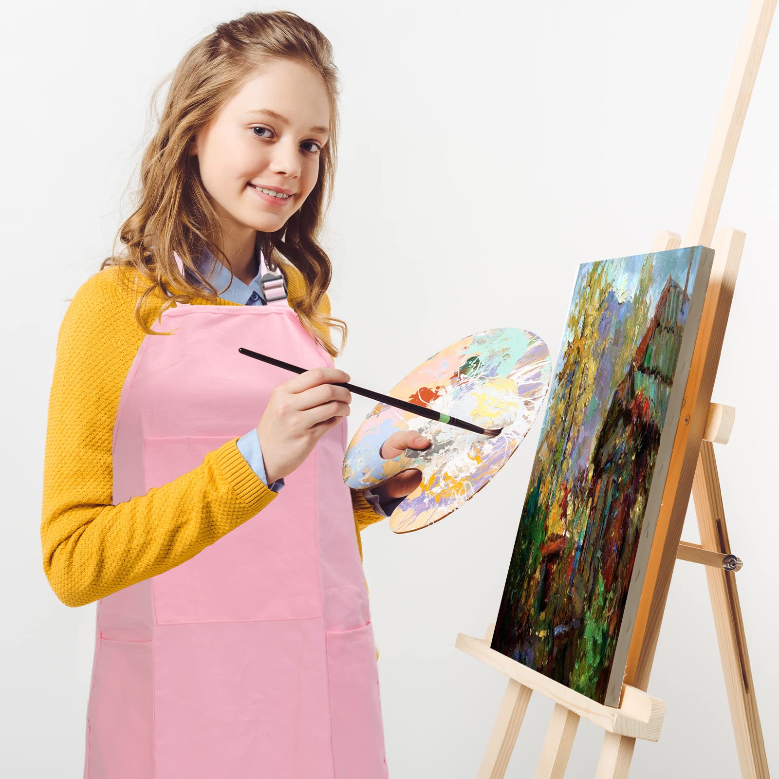 FreeNFond Kids Apron pink color adds playful style.