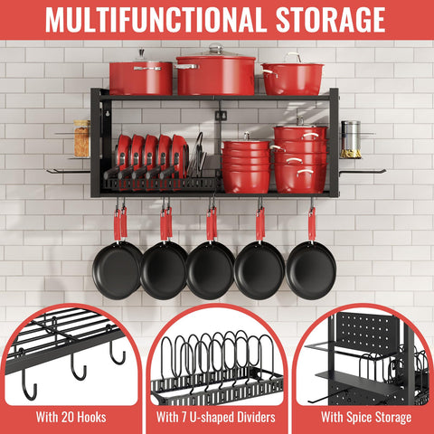 Freexployer 20 movable S-hooks allow flexible hanging of pots and utensils