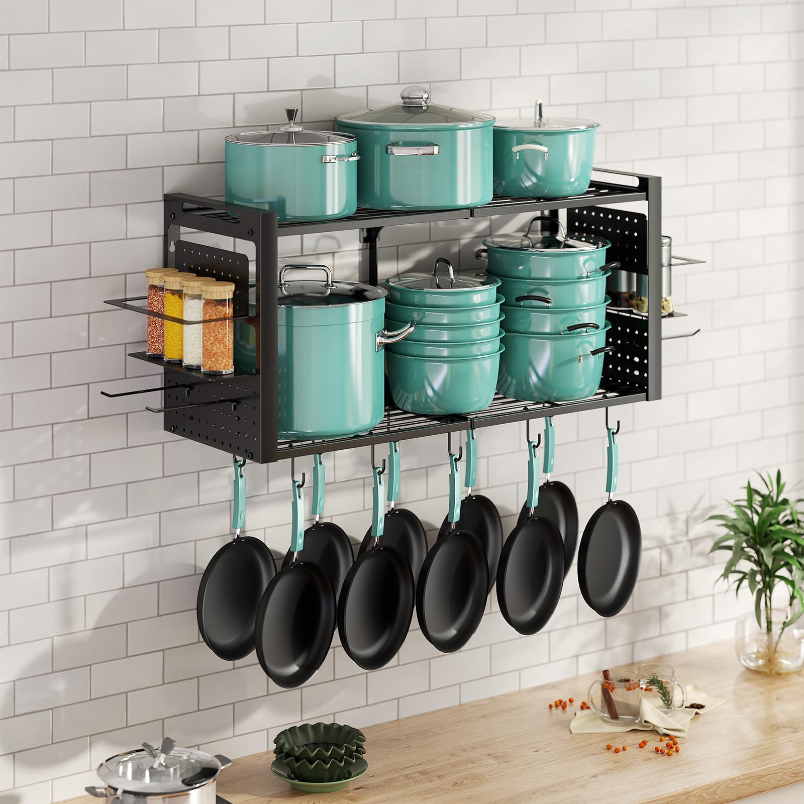 Freexployer kitchen organization scene with pots, pans, and utensils neatly stored