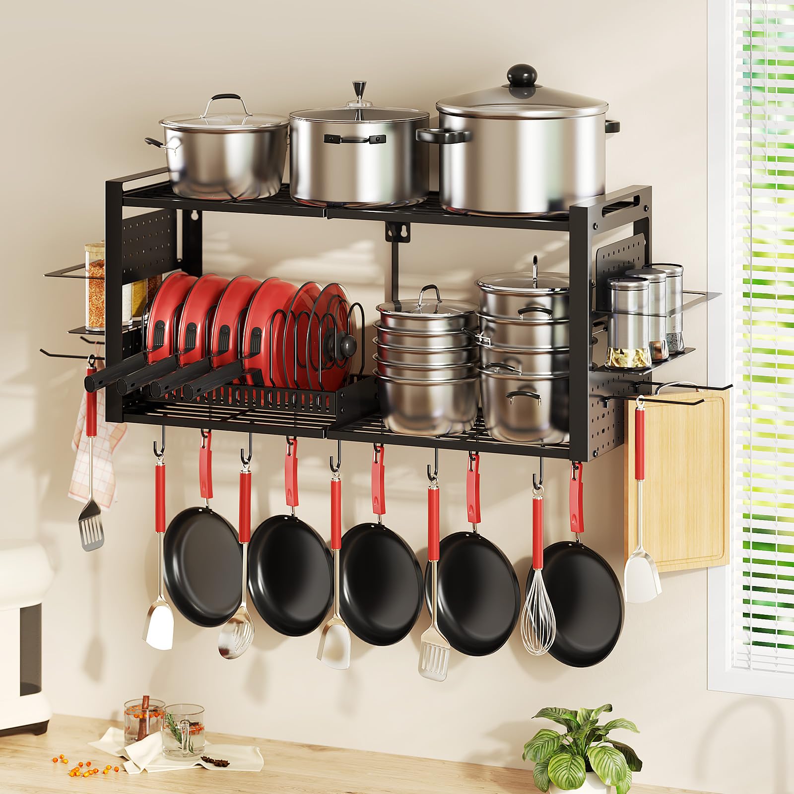 Freexployer side spice rack for seasoning jars near the stove