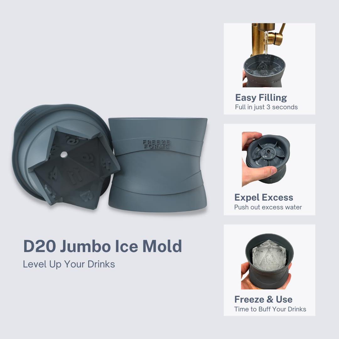 Freeze Forms D20 dice-dnd theme display ideal for game night.