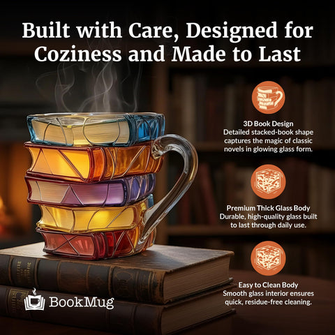 Freeze2Trim Bookhaven Mug Stained Glass shows jewel tones for stylish coffee moments.