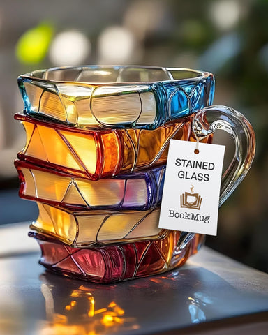 Freeze2Trim Chapter Book Mug 3D Stack glows in natural light, ideal for readers.