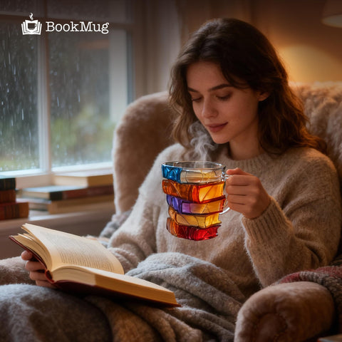Freeze2Trim Cozy Reading Cup perfect for tea or cocoa during study breaks.