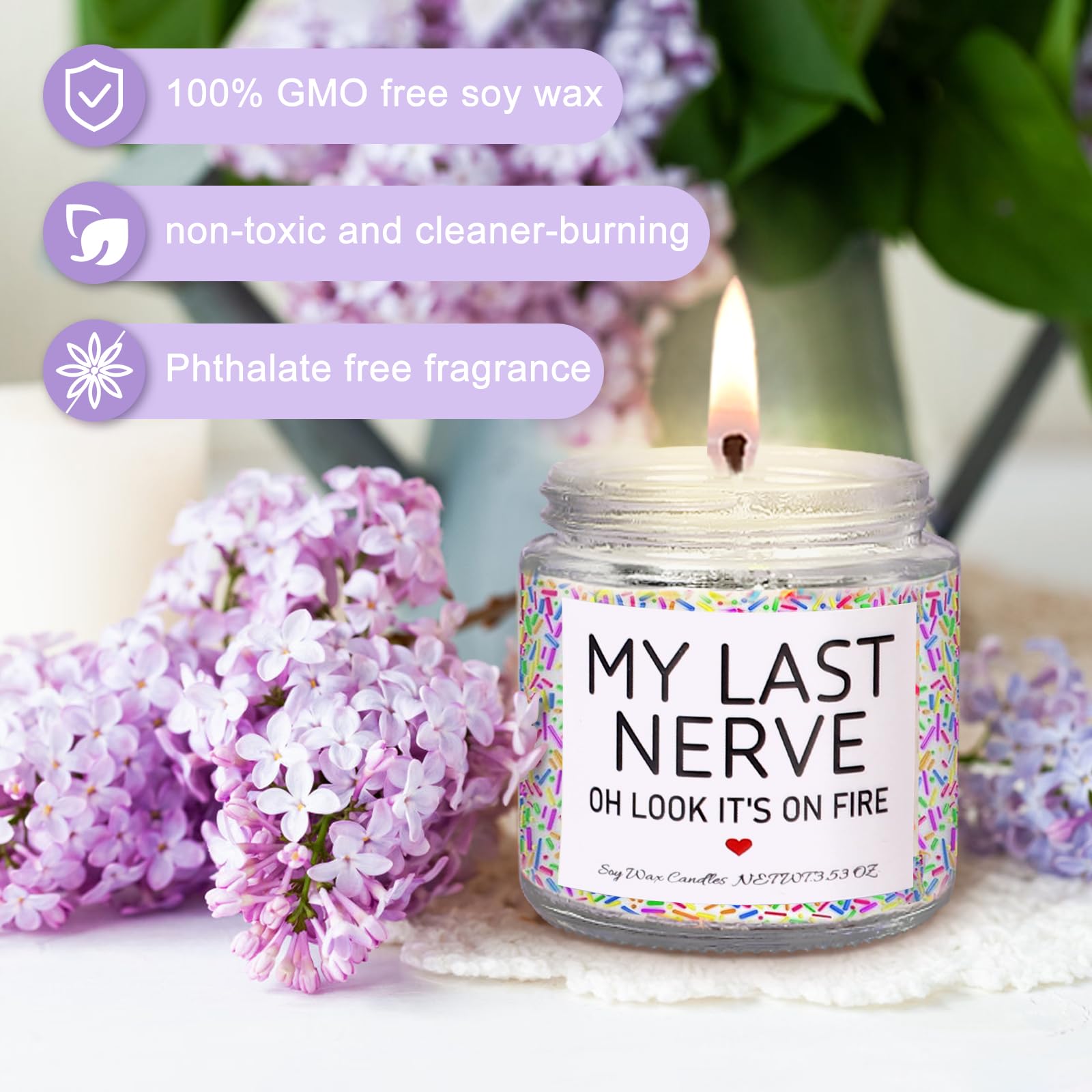 Frerdui scented candle adds a gentle ambiance.
