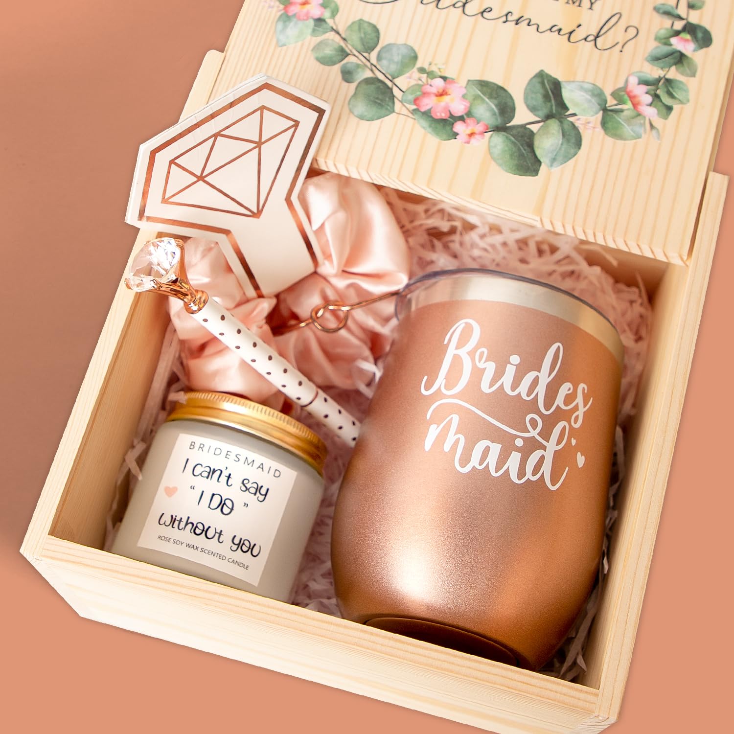 Frerdui bridesmaid proposal box interior contents arranged for gifting