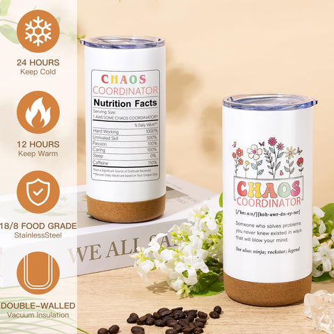 Frerdui Chaos Coordinator cup with wooden stopper keeps drinks secure during meetings