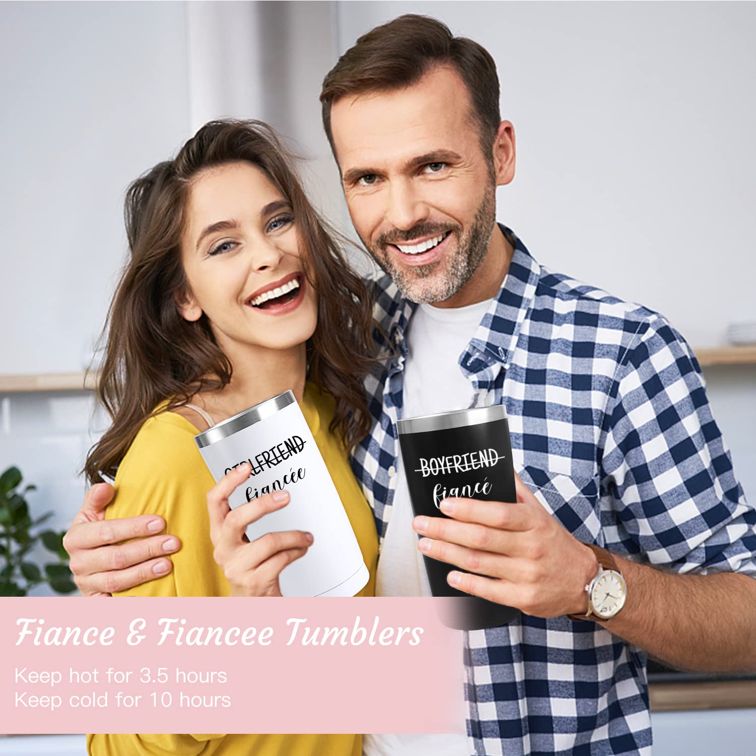 Frerdui engagement stainless straws and BPA-free lid prevent leaks during travel