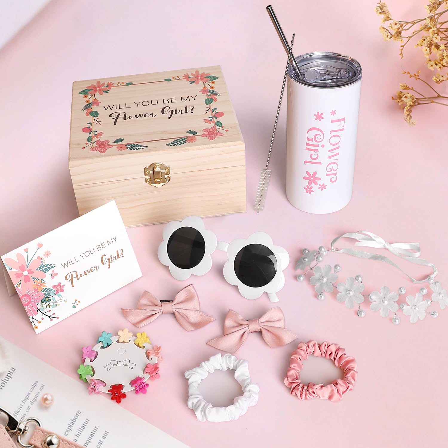 Frerdui Bows Clips coordinate outfits for wedding photos.