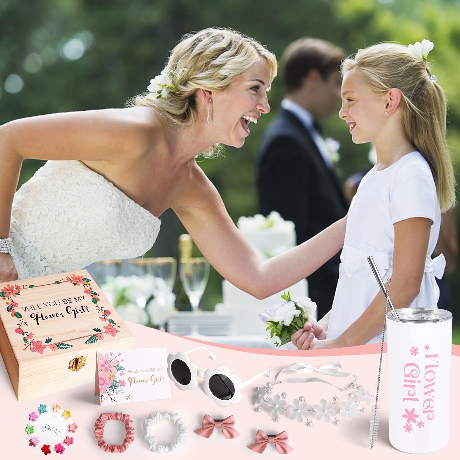 Frerdui Hair Pins Set secures flower girl hairstyle for ceremonies.