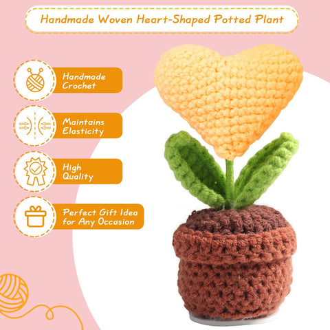 Frerdui handmade heart planter for desk or shelf decor.