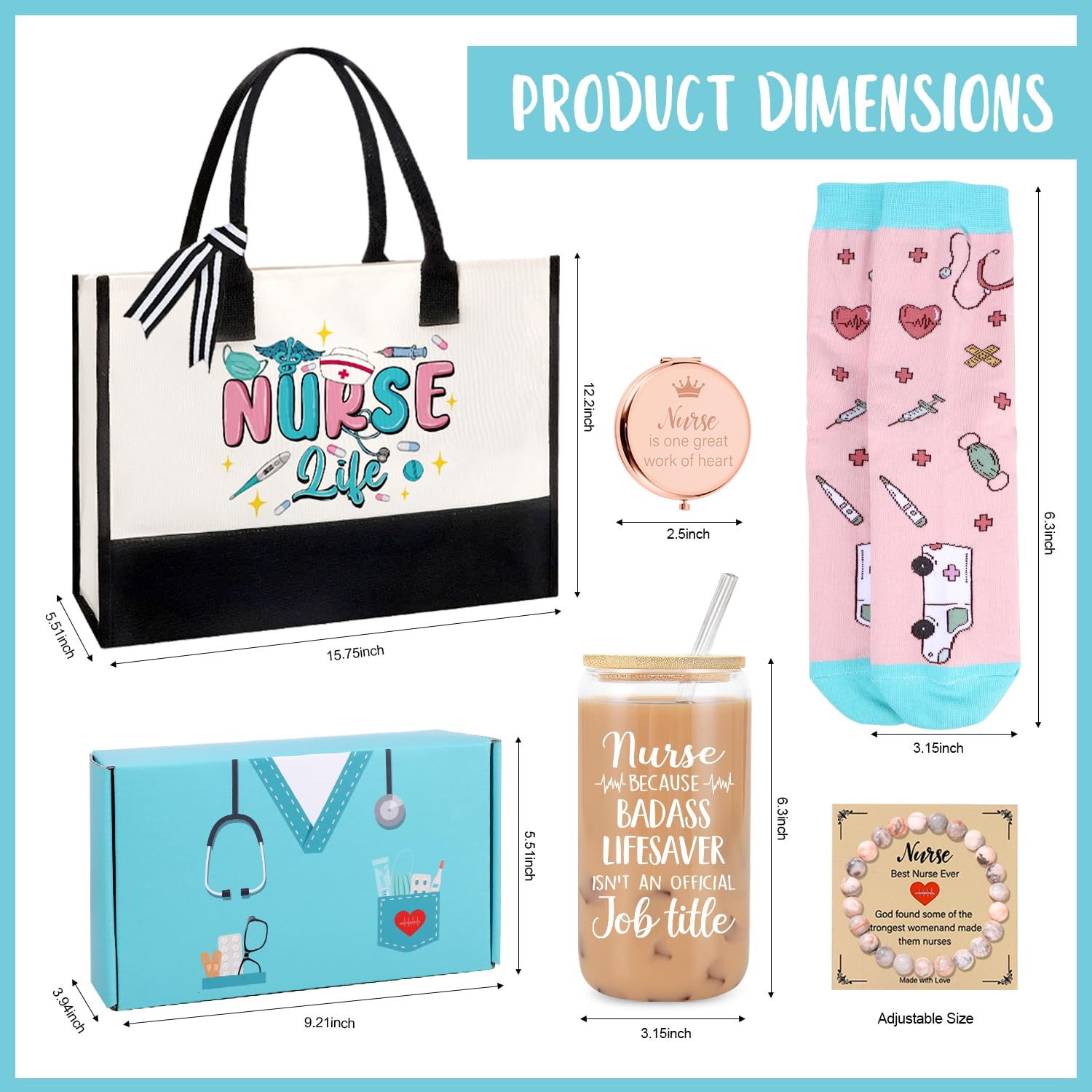 Frerdui nurse gifts rose gold mirror for quick checks