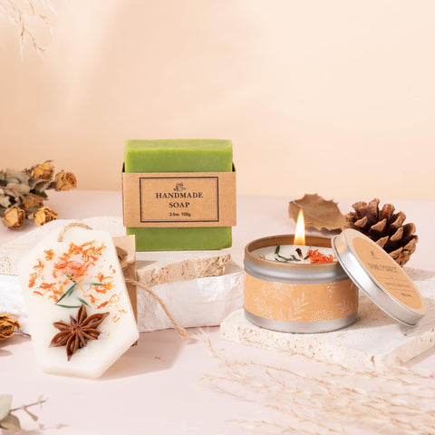 Frerdui pine forest soy wax candle creates relaxing ambiance.