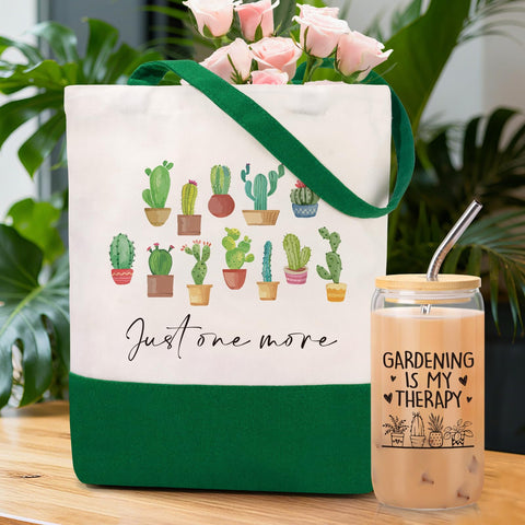 Frerdui plant lover gift set canvas handbag for daily errands.