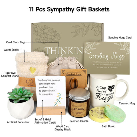 Frerdui scented candles in sympathy gift basket creating calming ambiance
