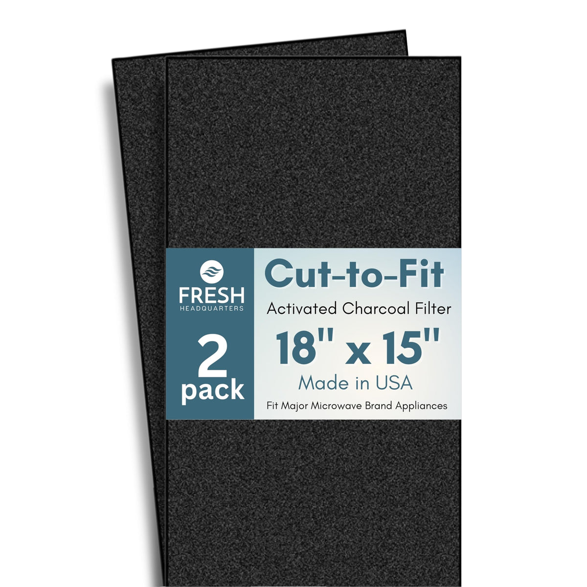 Fresh Headquarters activated charcoal filter 2-pack ready for universal microwave fit