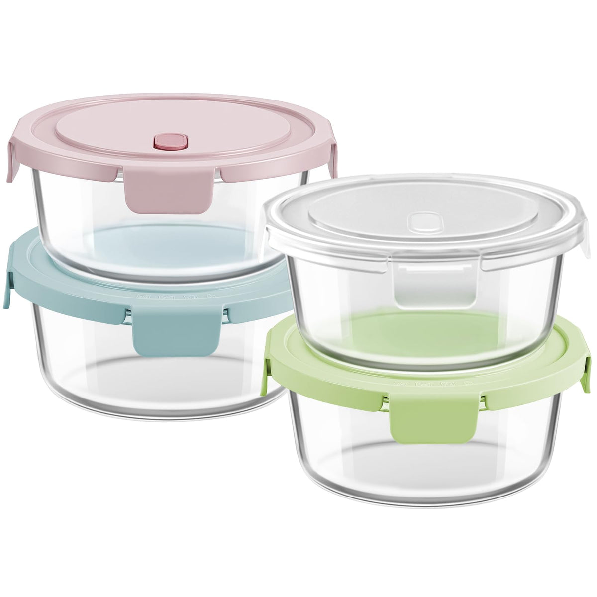 Freshmage 30oz glass meal prep container with lids, durable and stackable.