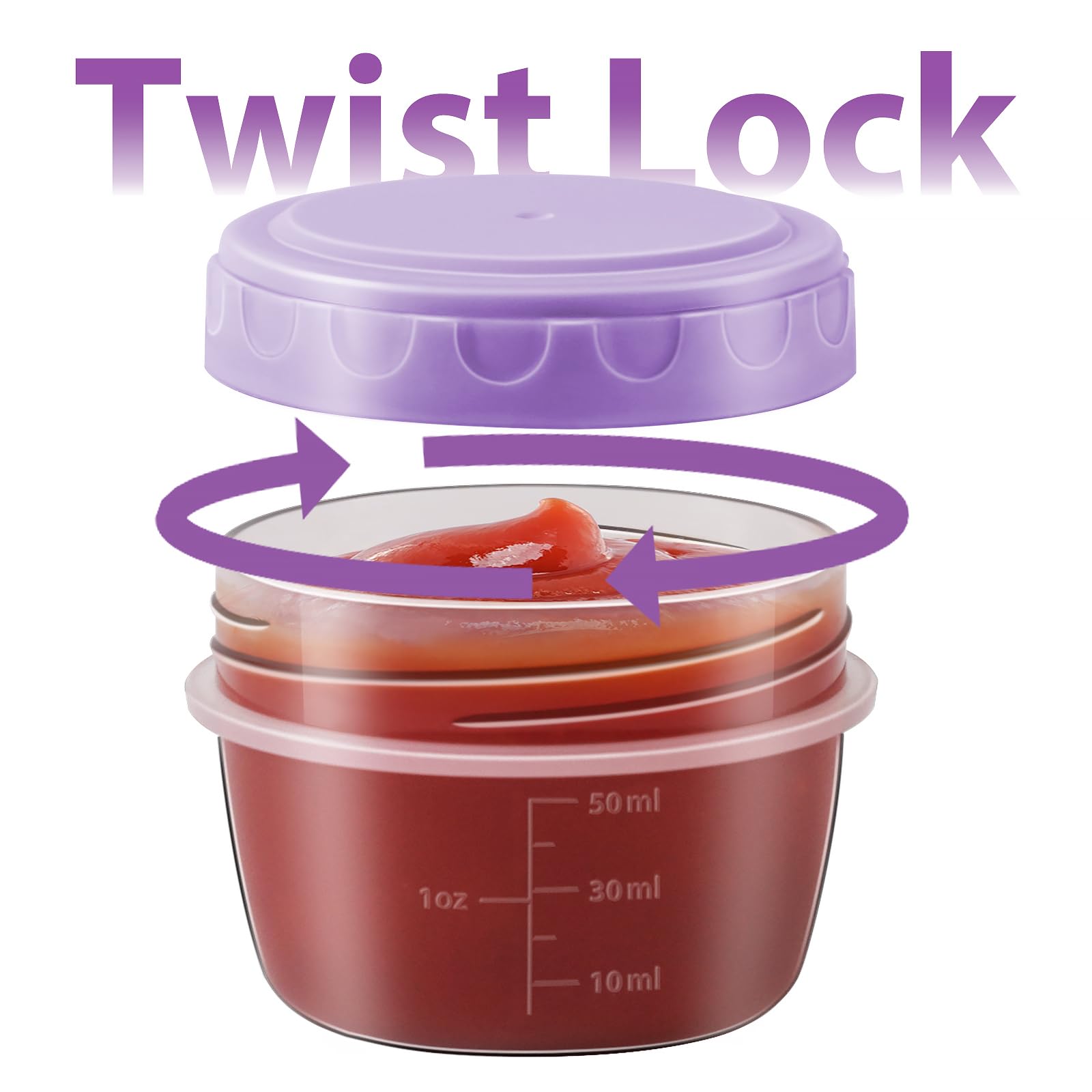 Freshmage 4oz storage container keeps jellies and puddings fresh and compact.