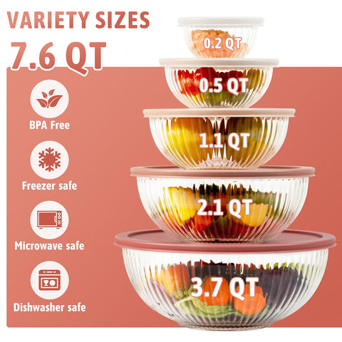 Freshmage borosilicate glass 0.2 qt bowl with lid closeup for precise mixing.