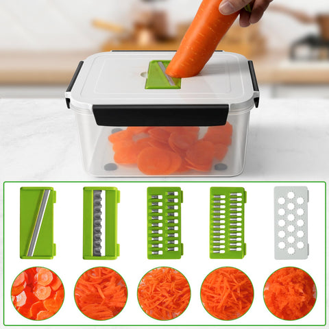 Freshmage built-in chopper enables quick prep-ready slicing and shredding.