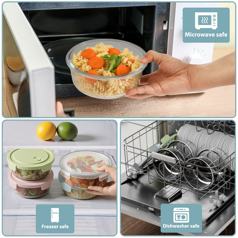 Freshmage dishwasher-safe glass containers simplify post-meal cleanup.