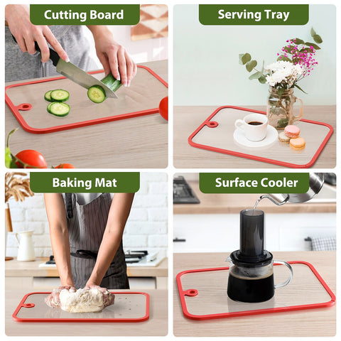 Freshmage glass cutting board clear surface enhances ingredient visibility and presentation