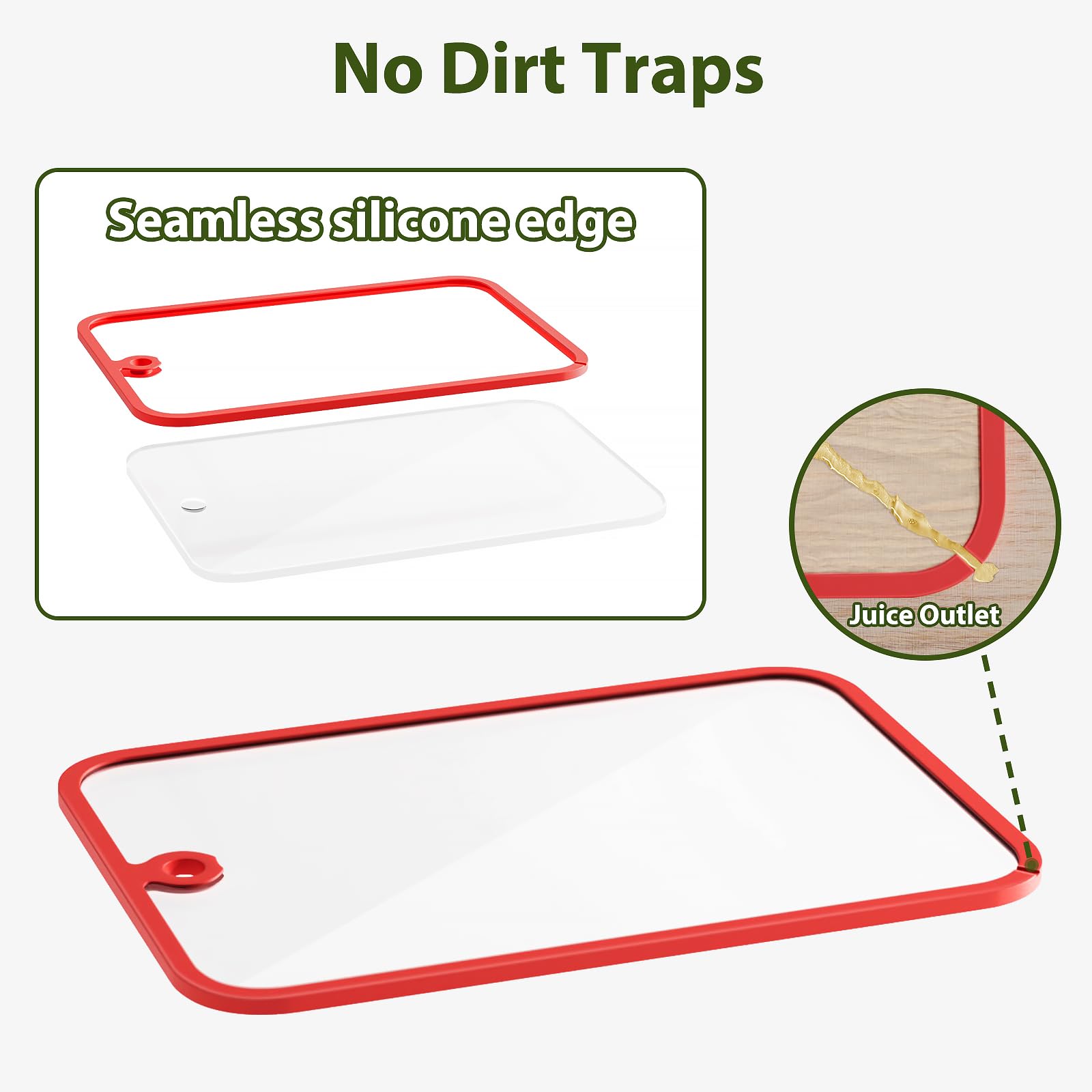 Freshmage glass cutting board non-slip edge stays steady while you chop on any counter