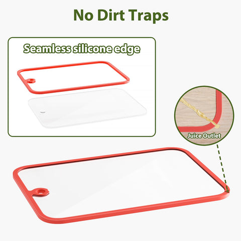 Freshmage glass cutting board non-slip edge stays steady while you chop on any counter