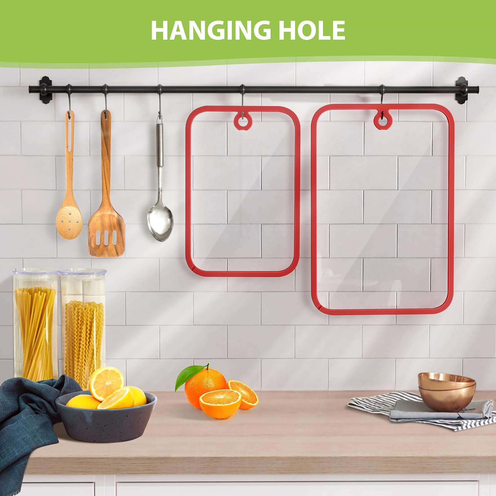Freshmage glass cutting board serves as a stylish serving surface for meals