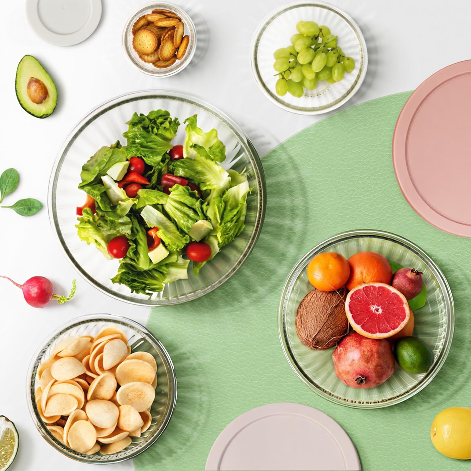 Freshmage 3.7 qt storage bowl with lid for leftovers.