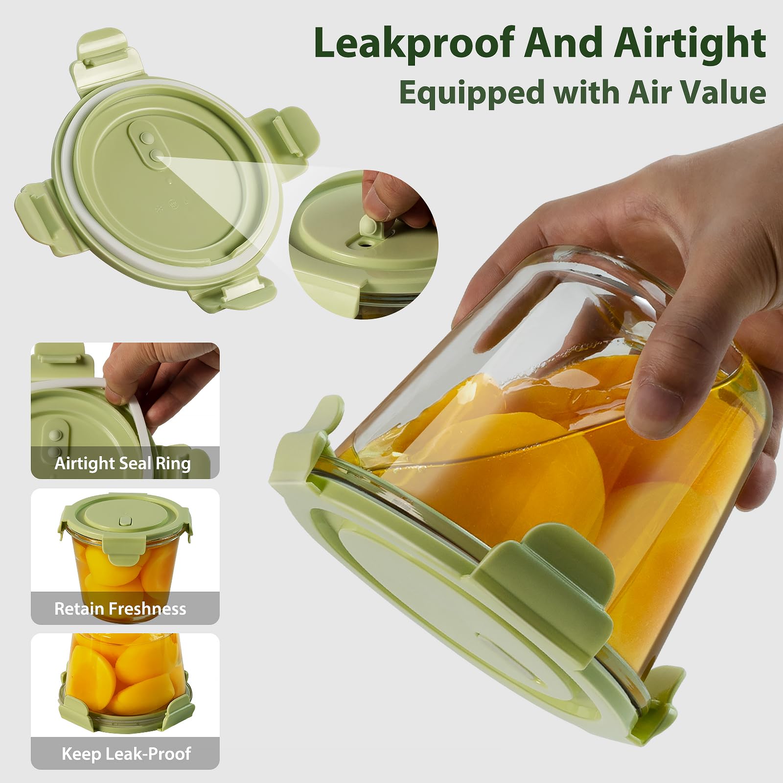 Freshmage glass containers keep leftovers fresh and organized