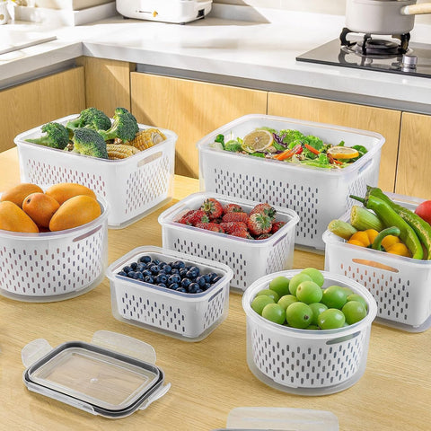 Freshmage stackable fridge bins maximize space and keep items accessible.